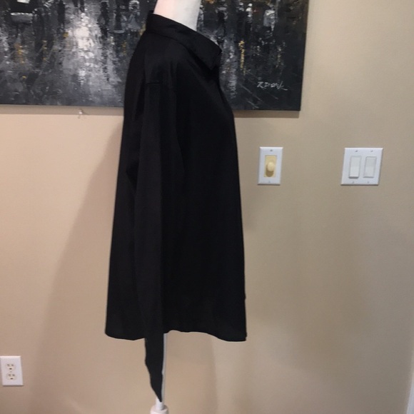 NWT DKNY Women’s Black/Grey Inside Collar Button Down Long Sleeve Shirt-Size L - Picture 3 of 7